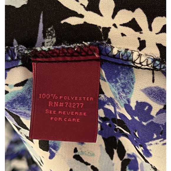 212 Collection Floral‎ Pintuck V-Neck Button Up Top Womens Size Large Blue - Picture 4 of 6